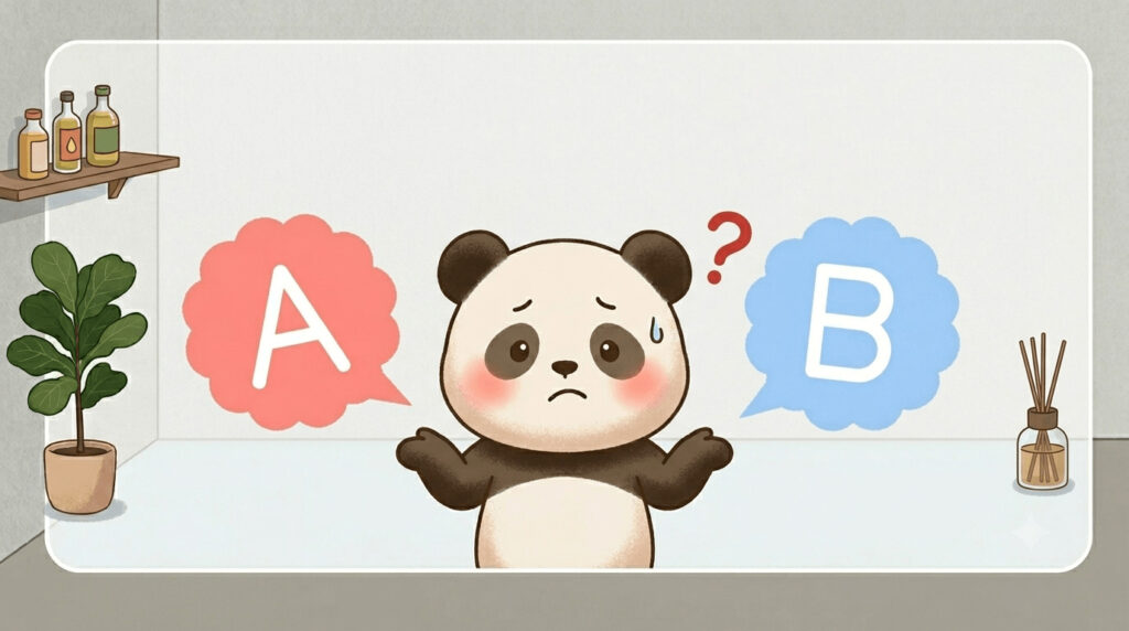 悩んでるパンダのイラスト
